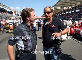 26.08.2007 Istanbul, Turkey,  Christian Horner (GBR), Red Bull Racing, Sporting Director and Gerhard Berger (AUT), Scuderia Toro Rosso, 50% Team Co Owner - Formula 1 World Championship, Rd 12, Turkish Grand Prix, Sunday Pre-Race Grid