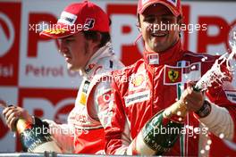 26.08.2007 Istanbul, Turkey,  Fernando Alonso (ESP), McLaren Mercedes with 1st place Felipe Massa (BRA), Scuderia Ferrari - Formula 1 World Championship, Rd 12, Turkish Grand Prix, Sunday Podium