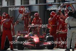 26.08.2007 Istanbul, Turkey,  Felipe Massa (BRA), Scuderia Ferrari, F2007 pit stop - Formula 1 World Championship, Rd 12, Turkish Grand Prix, Sunday Race