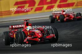 26.08.2007 Istanbul, Turkey,  Felipe Massa (BRA), Scuderia Ferrari, F2007 and Kimi Raikkonen (FIN), Räikkönen, Scuderia Ferrari, F2007 - Formula 1 World Championship, Rd 12, Turkish Grand Prix, Sunday Race