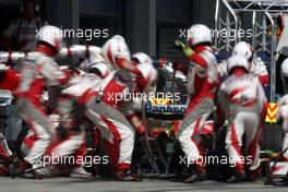 26.08.2007 Istanbul, Turkey,  Jarno Trulli (ITA), Toyota Racing, TF107 pit stop - Formula 1 World Championship, Rd 12, Turkish Grand Prix, Sunday Race