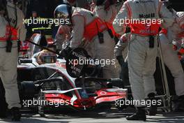 26.08.2007 Istanbul, Turkey,  Lewis Hamilton (GBR), McLaren Mercedes pit stop - Formula 1 World Championship, Rd 12, Turkish Grand Prix, Sunday Race