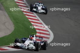26.08.2007 Istanbul, Turkey,  Robert Kubica (POL), BMW Sauber F1 Team, F1.07 AND Nick Heidfeld (GER), BMW Sauber F1 Team, F1.07 - Formula 1 World Championship, Rd 12, Turkish Grand Prix, Sunday Race