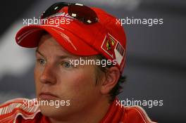 25.08.2007 Istanbul, Turkey,  Kimi Raikkonen (FIN), Räikkönen, Scuderia Ferrari - Formula 1 World Championship, Rd 12, Turkish Grand Prix, Saturday Press Conference