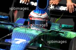 25.08.2007 Istanbul, Turkey,  Jenson Button (GBR), Honda Racing F1 Team, RA107 is pushed back to the garage - Formula 1 World Championship, Rd 12, Turkish Grand Prix, Saturday Practice