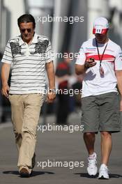 25.08.2007 Istanbul, Turkey,  Hans Mahr (GER), Manager of Ralf Schumacher and Ralf Schumacher (GER), Toyota Racing - Formula 1 World Championship, Rd 12, Turkish Grand Prix, Saturday