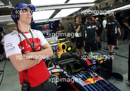 26.08.2007 Istanbul, Turkey,  GP2 Driver, Bruno Senna (BRA) in the Red Bull Racing garage - Formula 1 World Championship, Rd 12, Turkish Grand Prix, Sunday