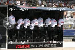 15.06.2007 Indianapolis, USA,  McLaren on the pit wall - Formula 1 World Championship, Rd 7, United States Grand Prix, Friday Practice