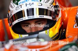 15.06.2007 Indianapolis, USA,  Adrian Sutil (GER), Spyker F1 Team, Pitlane, Box, Garage - Formula 1 World Championship, Rd 7, United States Grand Prix, Friday