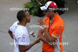 15.06.2007 Indianapolis, USA,  Lewis Hamilton (GBR), McLaren Mercedes and Adrian Sutil (GER), Spyker F1 Team - Formula 1 World Championship, Rd 7, United States Grand Prix, Friday