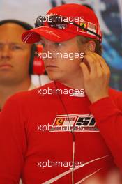 15.06.2007 Indianapolis, USA,  Kimi Raikkonen (FIN), Räikkönen, Scuderia Ferrari, Pitlane, Box, Garage - Formula 1 World Championship, Rd 7, United States Grand Prix, Friday
