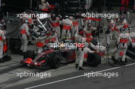 17.06.2007 Indianapolis, USA,  Lewis Hamilton (GBR), McLaren Mercedes, MP4-22 pit stop - Formula 1 World Championship, Rd 7, United States Grand Prix, Sunday Race