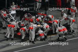 17.06.2007 Indianapolis, USA,  Lewis Hamilton (GBR), McLaren Mercedes, MP4-22 pit stop - Formula 1 World Championship, Rd 7, United States Grand Prix, Sunday Race