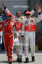 16.06.2007 Indianapolis, USA,  Pole Position, 1st, Lewis Hamilton (GBR), McLaren Mercedes, MP4-22, 2nd, Fernando Alonso (ESP), McLaren Mercedes, MP4-22, 3rd, Lewis Hamilton (GBR) - Formula 1 World Championship, Rd 7, United States Grand Prix, Saturday Qualifying