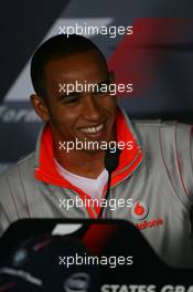 14.06.2007 Indianapolis, USA,  Lewis Hamilton (GBR), McLaren Mercedes - Formula 1 World Championship, Rd 7, United States Grand Prix, Thursday Press Conference