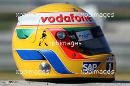 17.01.2007 Valencia, Spain,  HELMET of Lewis Hamilton (GBR), McLaren Mercedes  - Formula 1 Testing