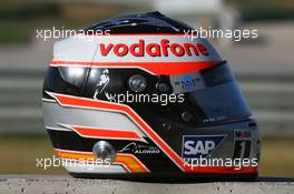 17.01.2007 Valencia, Spain,  HELMET of Fernando Alonso (ESP), McLaren Mercedes - Formula 1 Testing