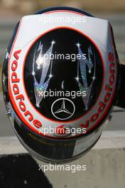 17.01.2007 Valencia, Spain,  HELMET of Fernando Alonso (ESP), McLaren Mercedes - Formula 1 Testing