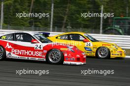 22.04.2007 Hockenheim, Germany,  Martin Brückl (AUT), B.E.M. Brückl Motorsport, Porsche 911 GT3 Cup, overtaking René Rast (GER), MRS-Team, Porsche 911 GT3 Cup - F3 Euro Series 2007 at Hockenheimring