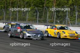 22.04.2007 Hockenheim, Germany,  Niclas Kenternich (GER), Car Salon, Porsche 911 GT3 Cup, overtakes René Rast (GER), MRS-Team, Porsche 911 GT3 Cup - F3 Euro Series 2007 at Hockenheimring