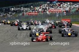 01.09.2007 Nürburg, Germany,  Nico Hülkenberg (GER), ASM Formula 3, Dallara F305 Mercedes leads the field with the start - F3 Euro Series 2007 at Nürburgring