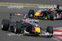 01.09.2007 Nürburg, Germany,  Jean-Karl Vernay (FRA), Signature-Plus, Dallara F306 Mercedes, leads Tom Dillmann (FRA), ASM Formula 3, Dallara F306 Mercedes - F3 Euro Series 2007 at Nürburgring