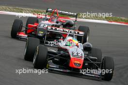 01.09.2007 Nürburg, Germany,  Yelmer Buurman (NED), Manor Motorsport, Dallara F305 Mercedes, leads Dani Clos (ESP), Signature-Plus, Dallara F305 Mercedes - F3 Euro Series 2007 at Nürburgring