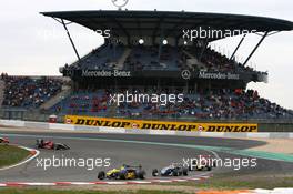 02.09.2007 Nürburg, Germany,  Harald Schlegelmilch (LVA), HS Technik, Dallara F306 Mercedes, leads Romain Grosjean (FRA), ASM Formula 3, Dallara F305 Mercedes and Sébastien Buemi (SUI), ASL Mücke Motorsport, Dallara F305 Mercedes - F3 Euro Series 2007 at Nürburgring