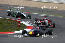 02.09.2007 Nürburg, Germany,  Jean-Karl Vernay (FRA), Signature-Plus, Dallara F306 Mercedes, leads Edoardo Mortara (ITA), Signature-Plus, Dallara F305 Mercedes and Franck Mailleux (FRA), Manor Motorsport, Dallara F305 Mercedes - F3 Euro Series 2007 at Nürburgring