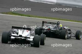 02.09.2007 Nürburg, Germany,  Renger van der Zande (NED), Prema Powerteam, Dallara F306 Mercedes, leads Maximilian Götz (GER), R.C. Motorsport, Dallara F306 Volkswagen - F3 Euro Series 2007 at Nürburgring