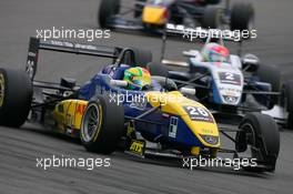 02.09.2007 Nürburg, Germany,  Harald Schlegelmilch (LVA), HS Technik, Dallara F306 Mercedes, leads Romain Grosjean (FRA), ASM Formula 3, Dallara F305 Mercedes - F3 Euro Series 2007 at Nürburgring