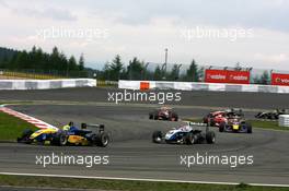 02.09.2007 Nürburg, Germany,  Harald Schlegelmilch (LVA), HS Technik, Dallara F306 Mercedes, leads Romain Grosjean (FRA), ASM Formula 3, Dallara F305 Mercedes, Sébastien Buemi (SUI), ASL Mücke Motorsport, Dallara F305 Mercedes - F3 Euro Series 2007 at Nürburgring