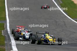 02.09.2007 Nürburg, Germany,  Harald Schlegelmilch (LVA), HS Technik, Dallara F306 Mercedes, leads Romain Grosjean (FRA), ASM Formula 3, Dallara F305 Mercedes, Sébastien Buemi (SUI), ASL Mücke Motorsport, Dallara F305 Mercedes, Nico Hülkenberg (GER), ASM Formula 3, Dallara F305 Mercedes - F3 Euro Series 2007 at Nürburgring