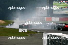 02.09.2007 Nürburg, Germany,  Problems at the entry of the hairpin, with Cyndie Allemann (SUI), Manor Motorsport, Dallara F306 Mercedes, spinning - F3 Euro Series 2007 at Nürburgring