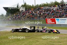 02.09.2007 Nürburg, Germany,  Cyndie Allemann (SUI), Manor Motorsport, Dallara F306 Mercedes spun in the Kurzanbindung and took Tom Dillmann (FRA), ASM Formula 3, Dallara F306 Mercedes with her of track. - F3 Euro Series 2007 at Nürburgring