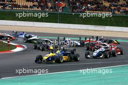 02.09.2007 Nürburg, Germany,  Start of the race, with Harald Schlegelmilch (LVA), HS Technik, Dallara F306 Mercedes, leading - F3 Euro Series 2007 at Nürburgring