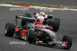 02.09.2007 Nürburg, Germany,  Dani Clos (ESP), Signature-Plus, Dallara F305 Mercedes, leads Yelmer Buurman (NED), Manor Motorsport, Dallara F305 Mercedes - F3 Euro Series 2007 at Nürburgring