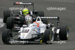 02.09.2007 Nürburg, Germany,  Maximilian Götz (GER), R.C. Motorsport, Dallara F306 Volkswagen, leads Renger van der Zande (NED), Prema Powerteam, Dallara F306 Mercedes - F3 Euro Series 2007 at Nürburgring