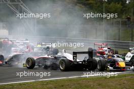 02.09.2007 Nürburg, Germany,  Cyndie Allemann (SUI), Manor Motorsport, Dallara F306 Mercedes spun in the Kurzanbindung and took Tom Dillmann (FRA), ASM Formula 3, Dallara F306 Mercedes with her of track. - F3 Euro Series 2007 at Nürburgring