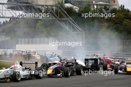 02.09.2007 Nürburg, Germany,  Cyndie Allemann (SUI), Manor Motorsport, Dallara F306 Mercedes spun in the Kurzanbindung and took Tom Dillmann (FRA), ASM Formula 3, Dallara F306 Mercedes with her of track. - F3 Euro Series 2007 at Nürburgring