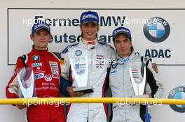 06.05.2007 Oschersleben, Germany,  Podium, Jens Klingmann (GER), Eifelland Racing, Portrait (1st, center), Marco Wittmann (GER), Josef Kaufmann Racing, Portrait (2nd, left) and Philipp Eng (AUT), ASL-Mücke Motorsport, Portrait (3rd, right) - Formula BMW Germany Championship 2007, Round 1 & 2, Motorsport Arena Oschersleben, 2nd Race - For further information and more images please register at www.formulabmw-images.com - This image is free for editorial use only. Please use for Copyright/Credit: c BMW AG