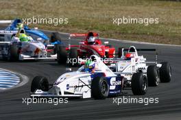 06.05.2007 Oschersleben, Germany,  Jens Klingmann (GER), Eifelland Racing, leads Philipp Eng (AUT), ASL-Mücke Motorsport and Marco Wittmann (GER), Josef Kaufmann Racing - Formula BMW Germany Championship 2007, Round 1 & 2, Motorsport Arena Oschersleben, 2nd Race - For further information and more images please register at www.formulabmw-images.com - This image is free for editorial use only. Please use for Copyright/Credit: c BMW AG