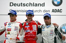 02.09.2007 Nürburg, Germany,  Podium, Marco Wittmann (GER), Josef Kaufmann Racing, Portrait (1st, center), Daniel Campos (ESP), Eifelland Racing, Portrait (2nd, left), Philipp Eng (AUT), ASL-Mücke Motorsport, Portrait (3rd, right) - Formula BMW Germany Championship 2007, Round 13 & 14, Nürburgring, 2nd Race - For further information and more images please register at www.formulabmw-images.com - This image is free for editorial use only. Please use for Copyright/Credit: c BMW AG