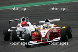 02.09.2007 Nürburg, Germany,  Daniel Campos (ESP), Eifelland Racing, leads Philipp Eng (AUT), ASL-Mücke Motorsport - Formula BMW Germany Championship 2007, Round 13 & 14, Nürburgring, 2nd Race - For further information and more images please register at www.formulabmw-images.com - This image is free for editorial use only. Please use for Copyright/Credit: c BMW AG
