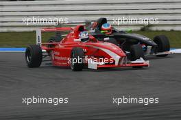13.10.2007 Hockenheim, Germany,  Marco Wittmann (GER), Josef Kaufmann Racing and Samuel Curridor (LUX), Team Zinner - Formula BMW Germany Championship 2007, Round 17 & 18, Hockenheimring, 1st Race - For further information and more images please register at www.formulabmw-images.com - This image is free for editorial use only. Please use for Copyright/Credit: c BMW AG
