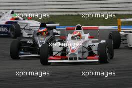 13.10.2007 Hockenheim, Germany,  Markus Pommer (GER), ASL-Mücke Motorsport, Maximilian Wissel (GER), GU-Racing Team International - Formula BMW Germany Championship 2007, Round 17 & 18, Hockenheimring, 1st Race - For further information and more images please register at www.formulabmw-images.com - This image is free for editorial use only. Please use for Copyright/Credit: c BMW AG