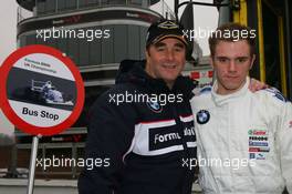 29..03.2007 Brands Hatch, England,  Nigel mansell with Callum Holland (GBR), Nexa Racing - Formula BMW UK Championship Launch 2007 - For further information and more images please register at www.formulabmw-images.com - This image is free for editorial use only. Copyright Free image Credit: c BMW AG