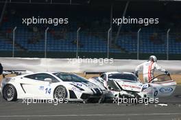05.05.2007 Silverstone, England, S-Berg Racing Team AUT Lamborghini Gallardo, crash - FIA GT, Rd.1 Silverstone
