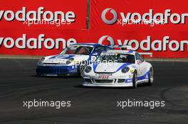 06.05.2007 Oschersleben, Germany,  Tuff Duell between Richard Westbrook (GBR), ARAXA Racing PZ Reutlingen, Porsche 911 GT3 Cup and Uwe Alzen (GER), HP Team Herberth, Porsche 911 GT3 Cup - Porsche Carrera Cup 2007 at Motorsport Arena Oschersleben