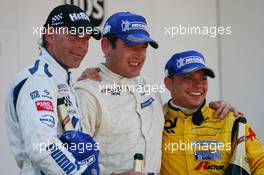 06.05.2007 Oschersleben, Germany,  Winner Richard Westbrook (GBR), ARAXA Racing PZ Reutlingen, Porsche 911 GT3 Cup second Place for Uwe Alzen (GER), HP Team Herberth, Porsche 911 GT3 Cup  and 3rd Place for Nicolas Armindo (FRA), tolimit, Porsche 911 GT3 Cup - Porsche Carrera Cup 2007 at Motorsport Arena Oschersleben